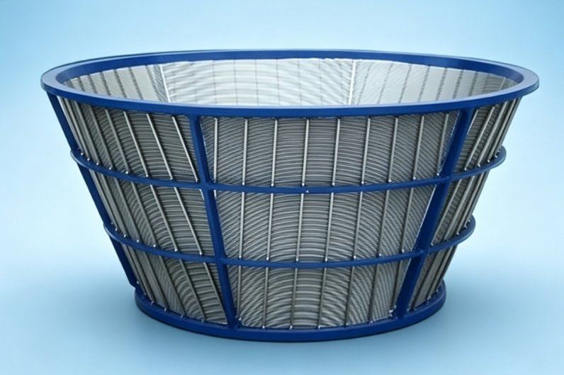 Support rods form the main spine of any wedge wire basket