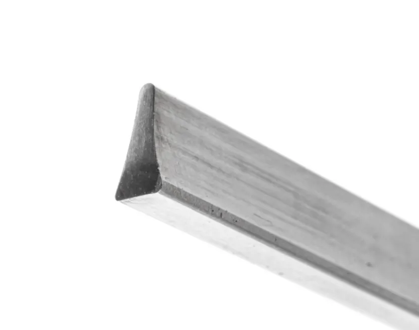 Wedge-shaped metal bar isolated on white background