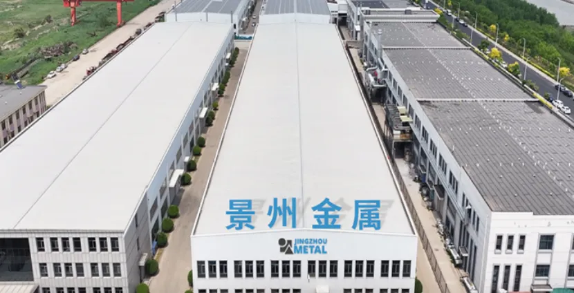 Aerial view of the large Jingzhou Metal industrial factory complex