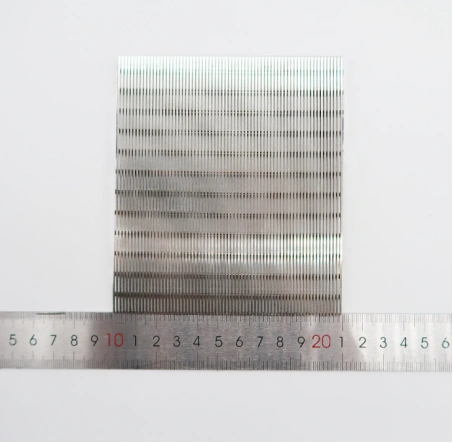 Fine slot wedge wire screen with ruler measurement