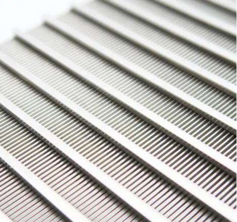 Stainless steel wedge wire screen panel close-up