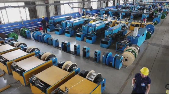 Stainless steel wire drawing machinery in production workshop